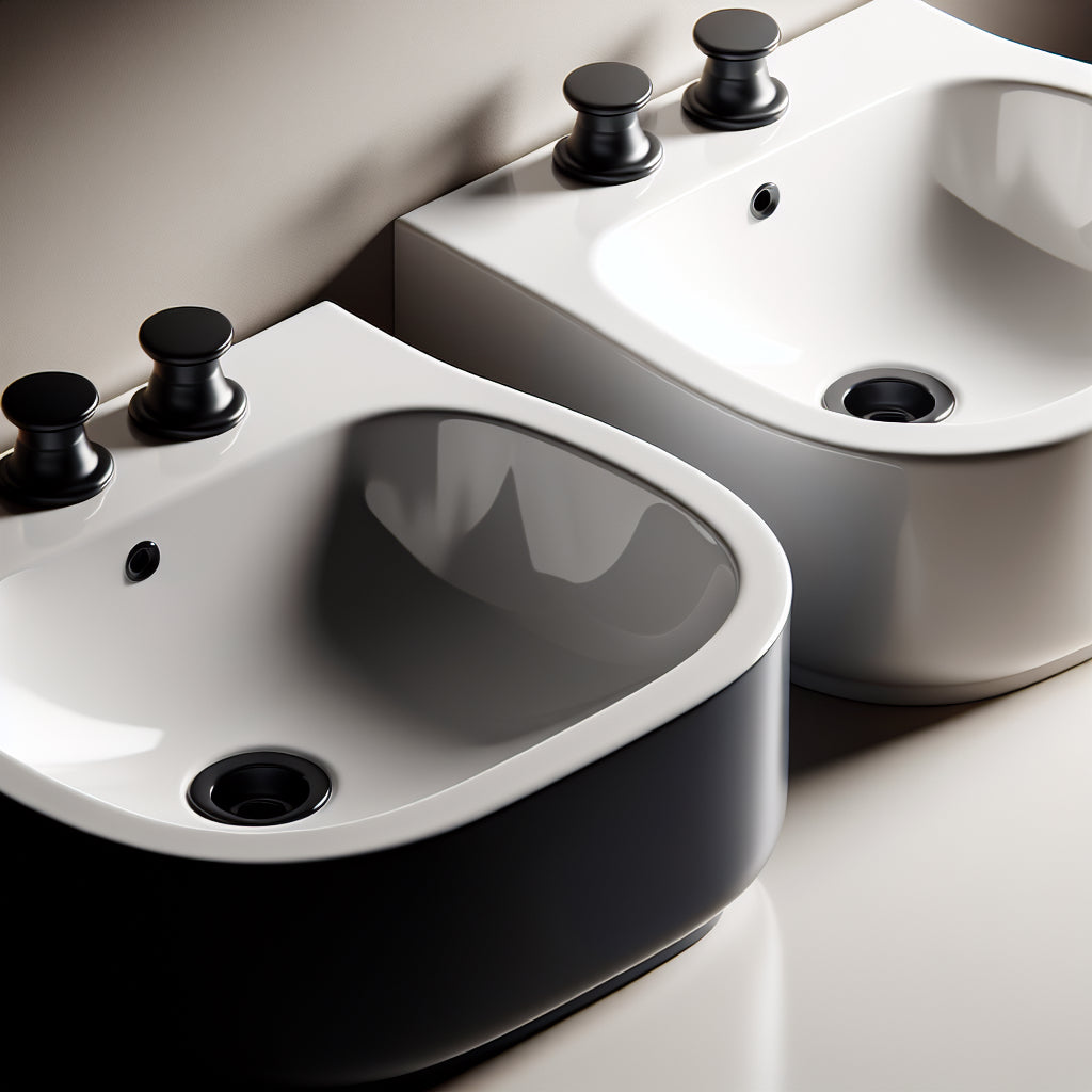 Three-hole Ceramic Top-Mount Basin: (White) C04 3018 TH / (Black) C04 3018 TH MB