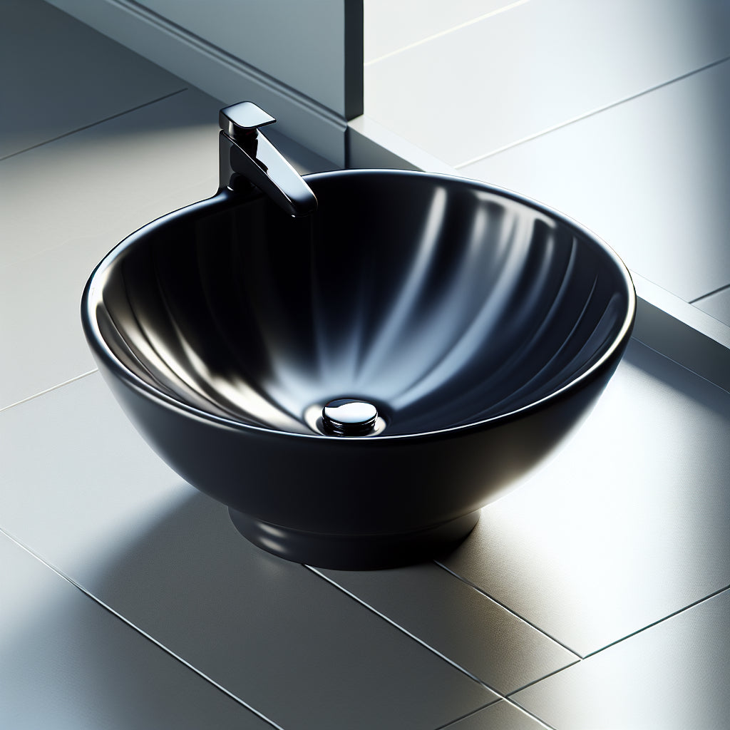 Black Ceramic Top-Mount Basin: C04 3018 MB