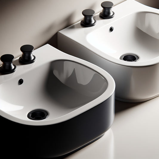Three-hole Ceramic Top-Mount Basin: (White) C04 3018 TH / (Black) C04 3018 TH MB