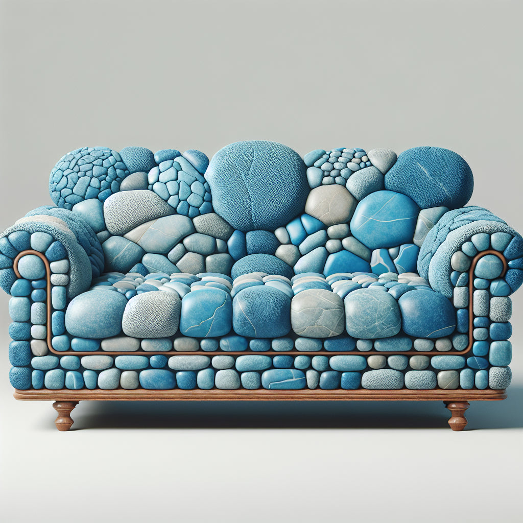 Blue Cobblestone Sofa