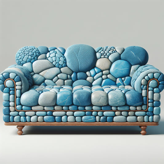 Blue Cobblestone Sofa